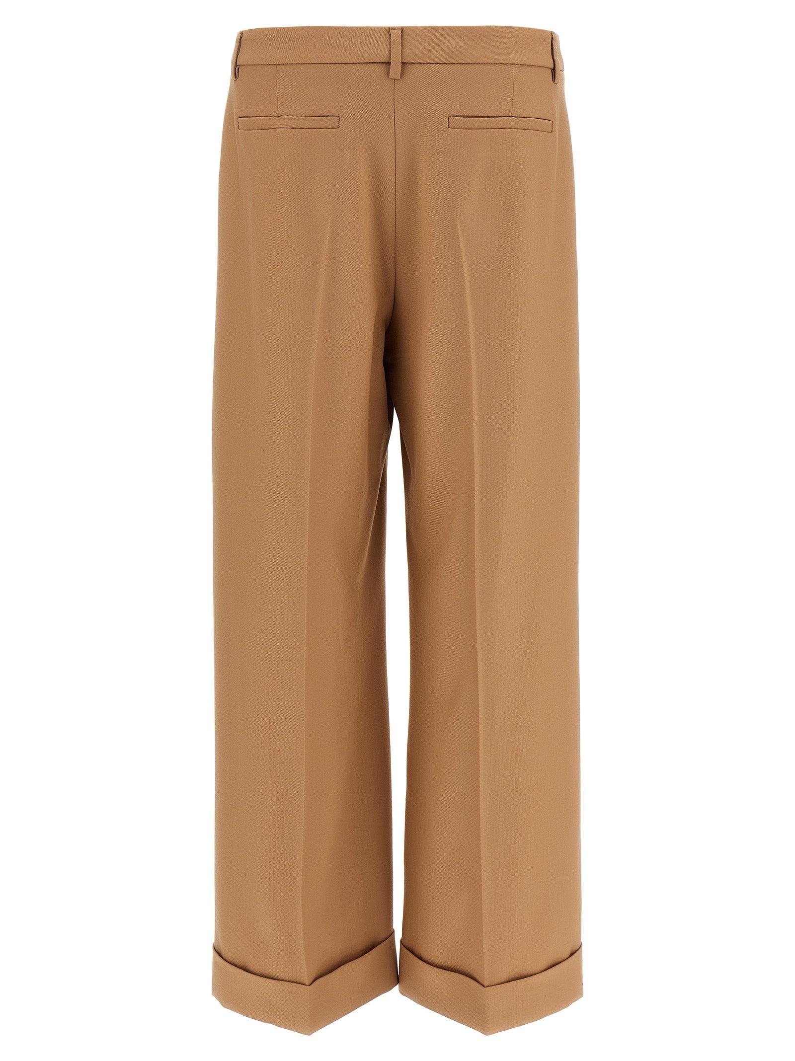 Valentino Garavani Luxury Wool Pants Beige - 2