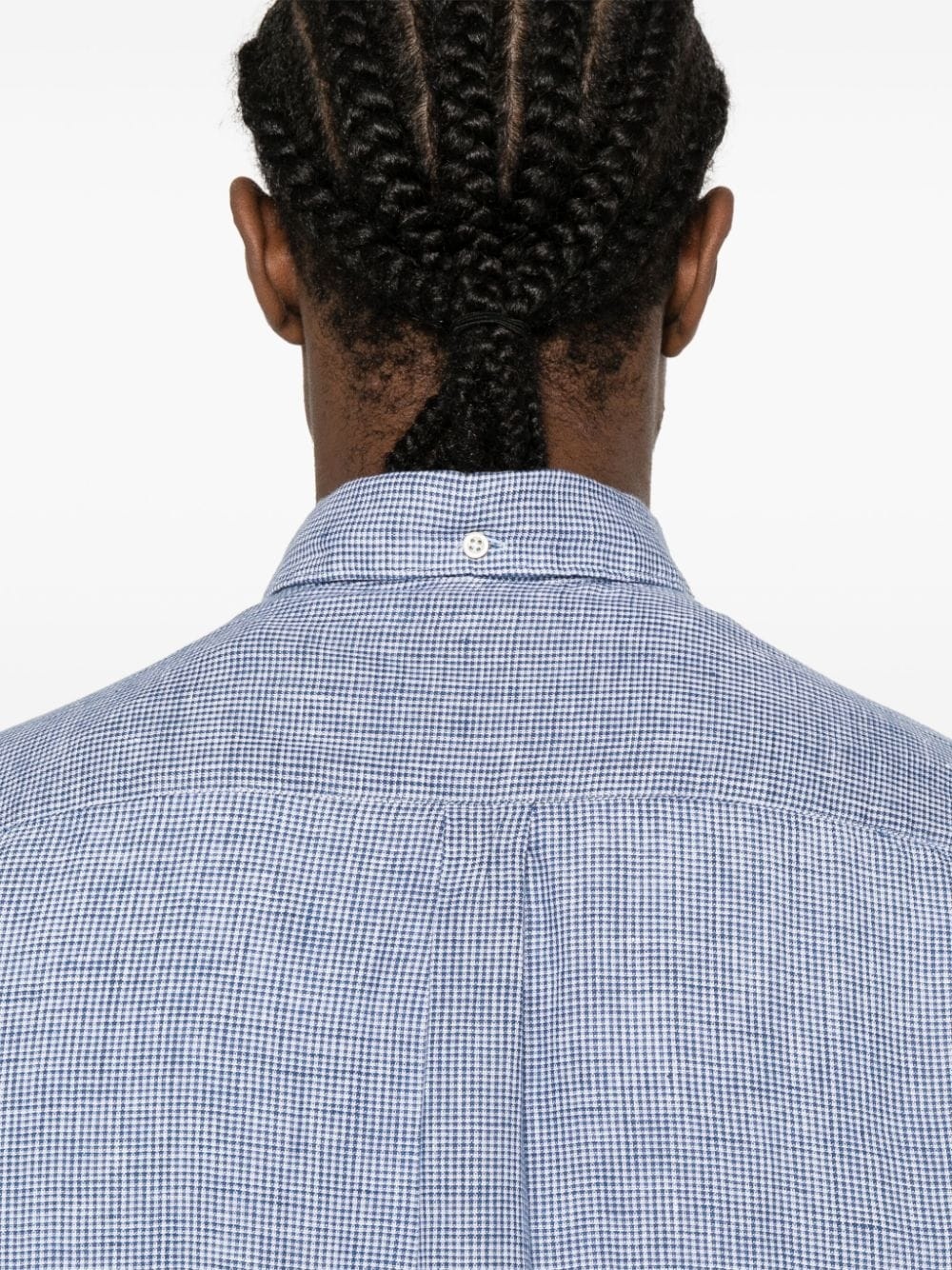 linen checked shirt - 5