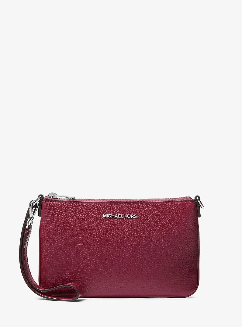 Jet Set Small Pebbled Leather Convertible Wristlet - 1
