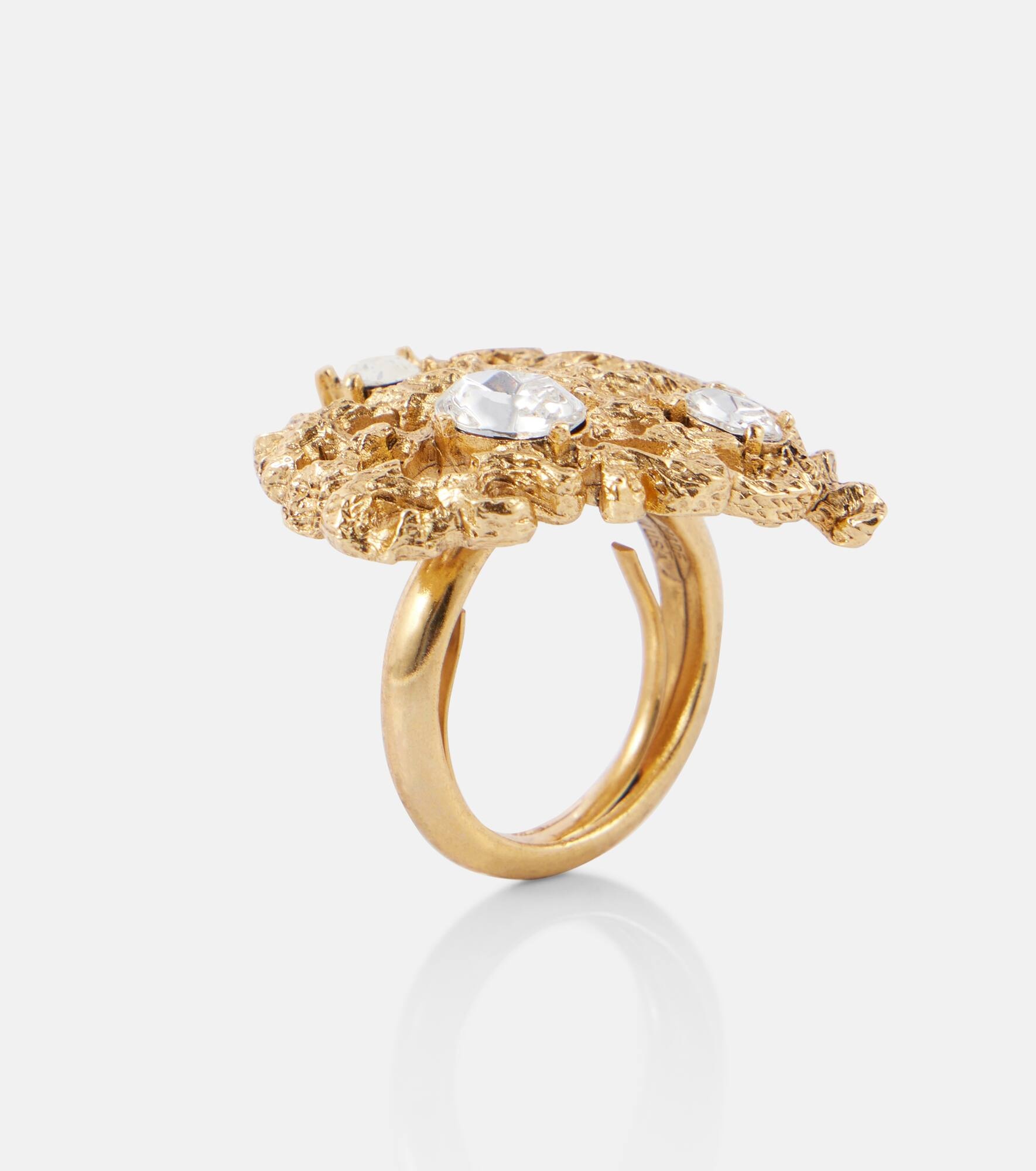 Coral Heart embellished ring - 2