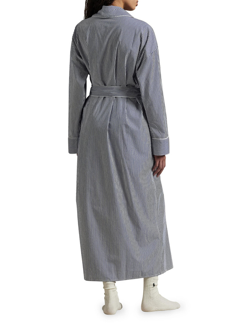 Women's Heritage Cotton Wrap Robe - White Cloud Beacon Blue 3