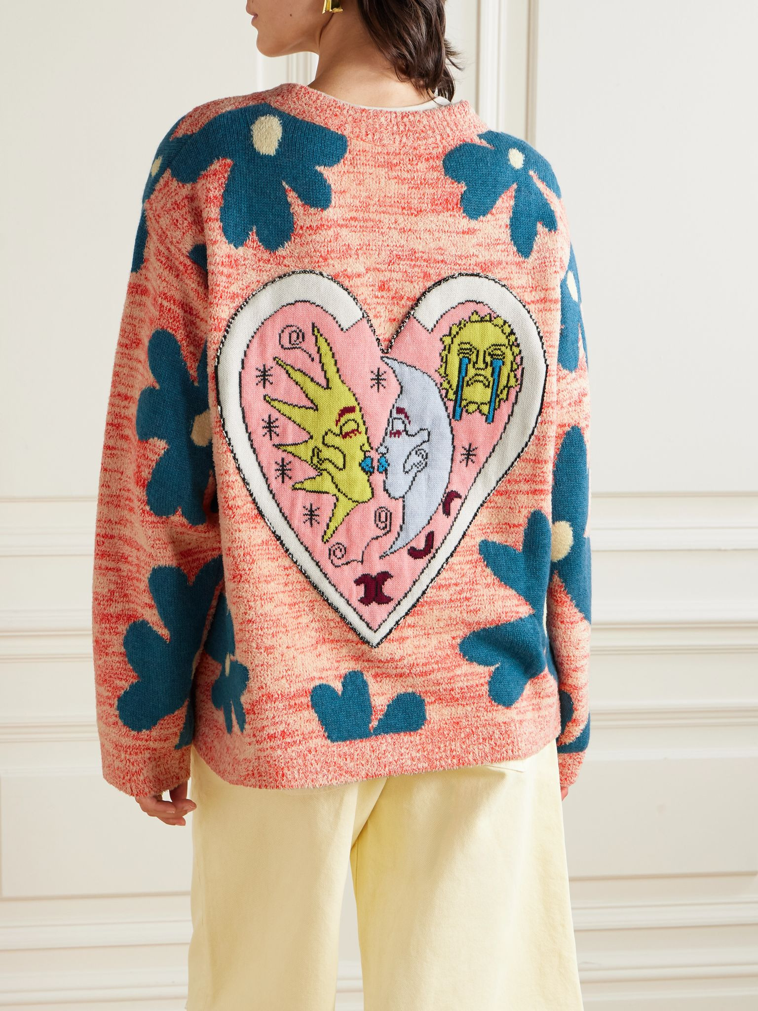 Floral Sun & Moon jacquard-knit cashmere-blend chenille cardigan Multi - 4