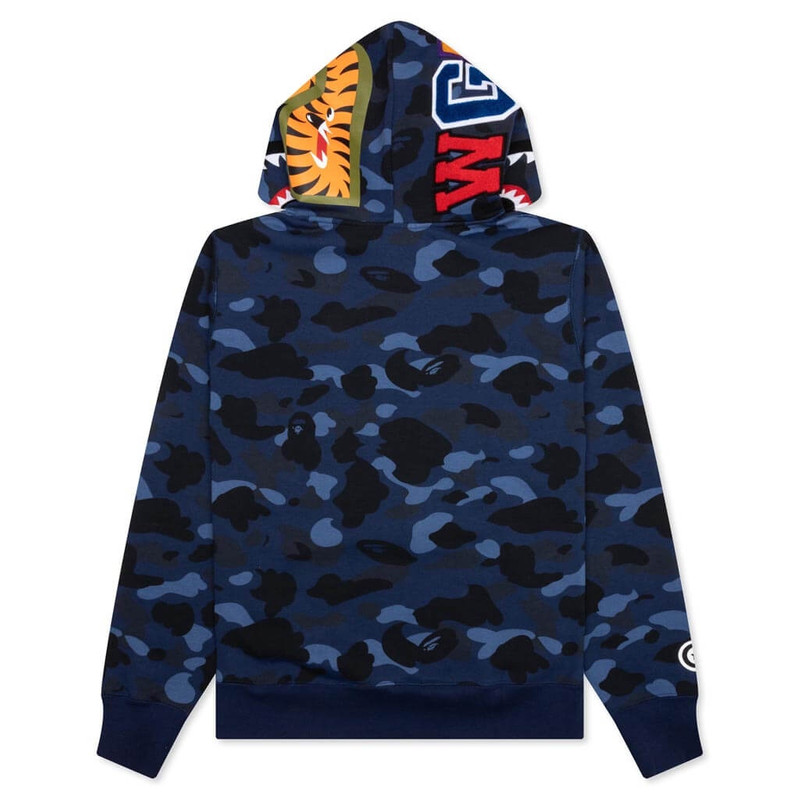 A BATHING APE® COLOR CAMO SHARK PULLOVER HOODIE - NAVY outlook