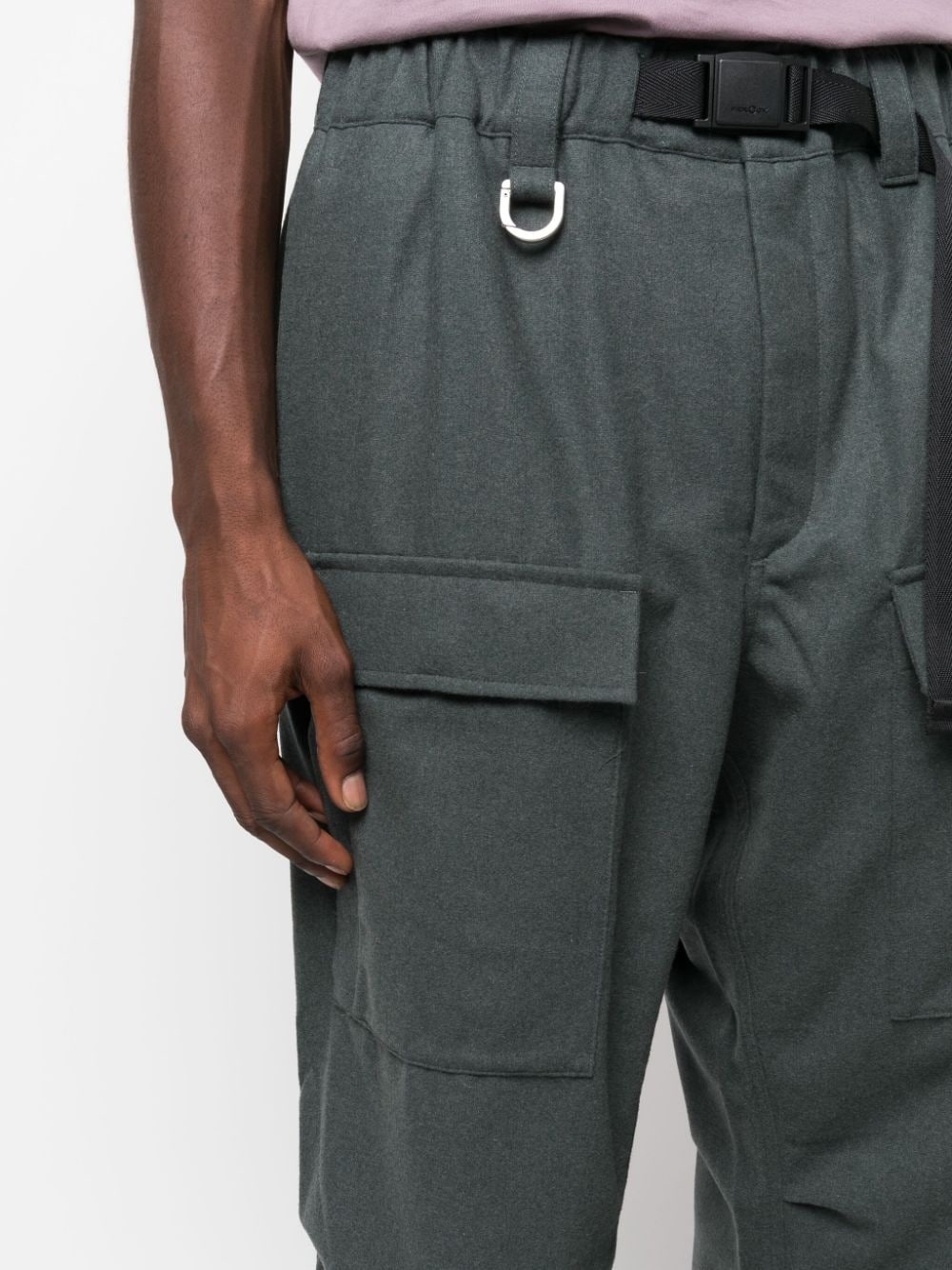 belted-waist straight-leg trousers - 5