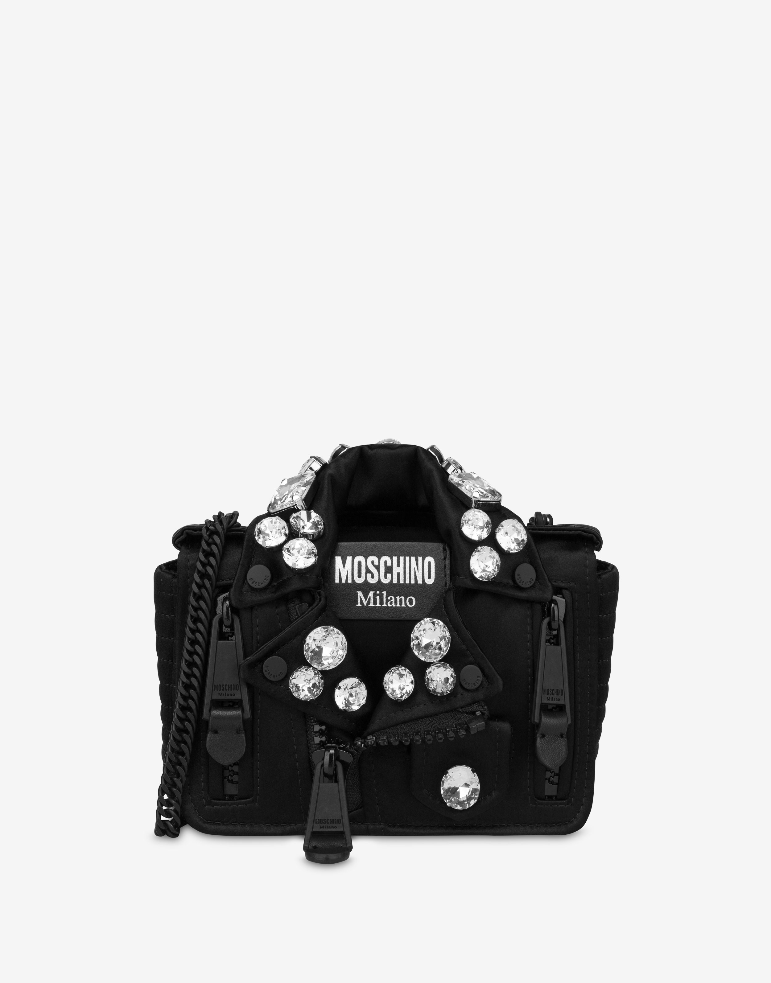 SMALL MOSCHINO BIKER BAG WITH JEWEL STONES - 1