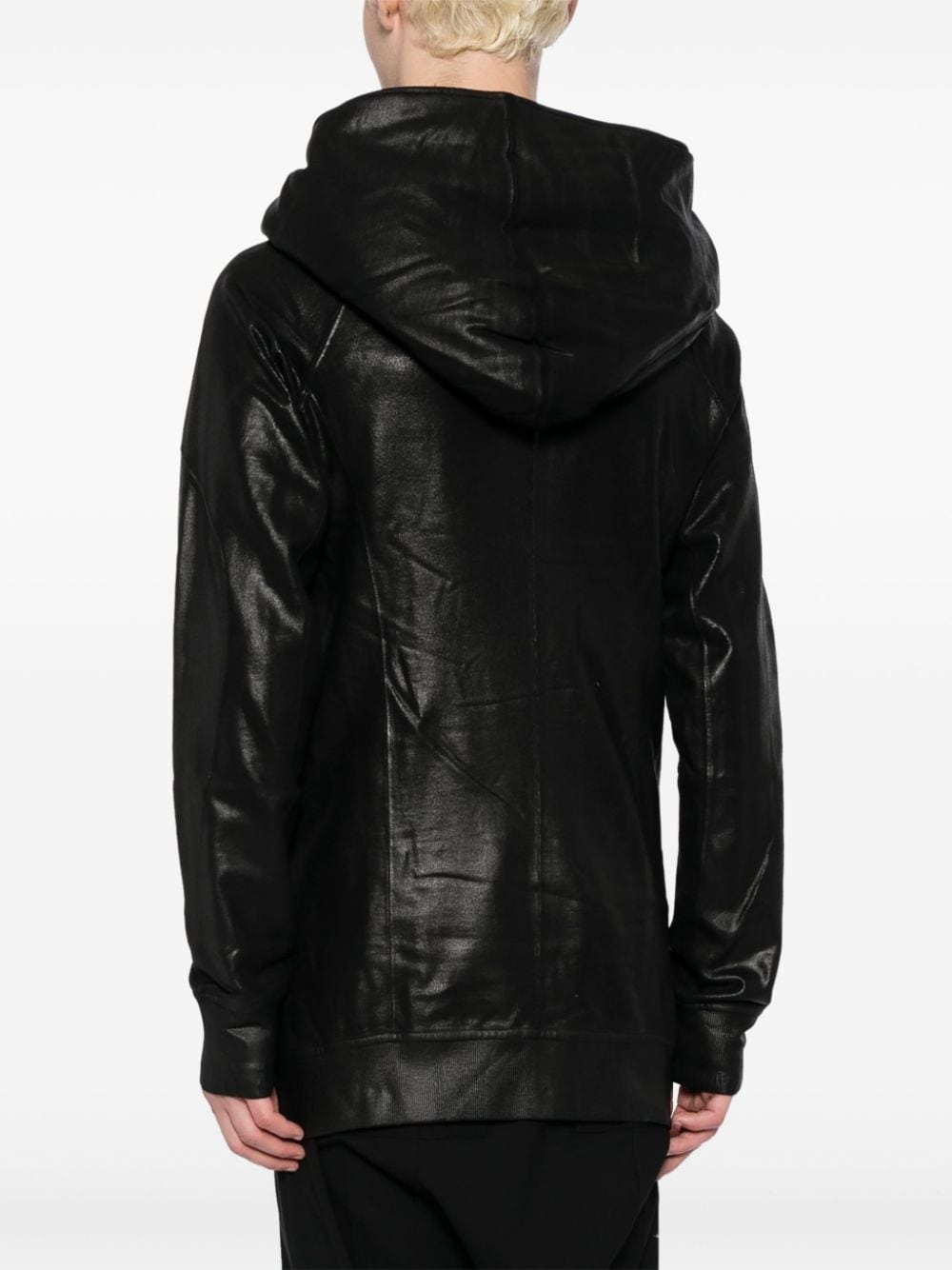 off-centre faux-leather jacket - 4