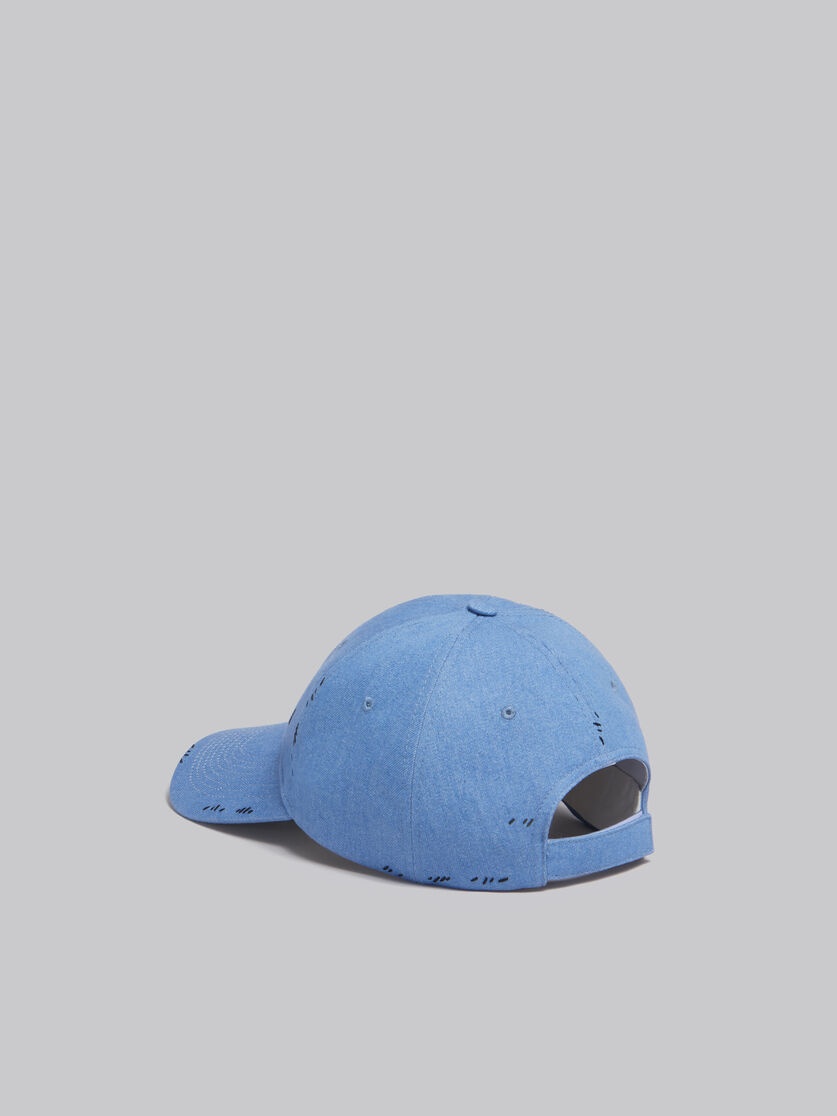 BLUE DENIM CAP WITH MARNI MENDING - 3