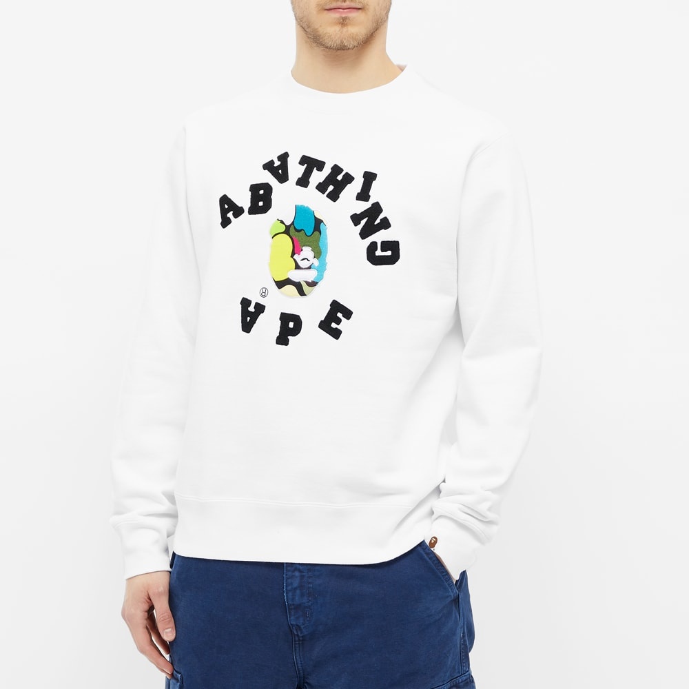 A Bathing Ape Multi Camo Embroidery Heavyweight Crew Sweat - 4