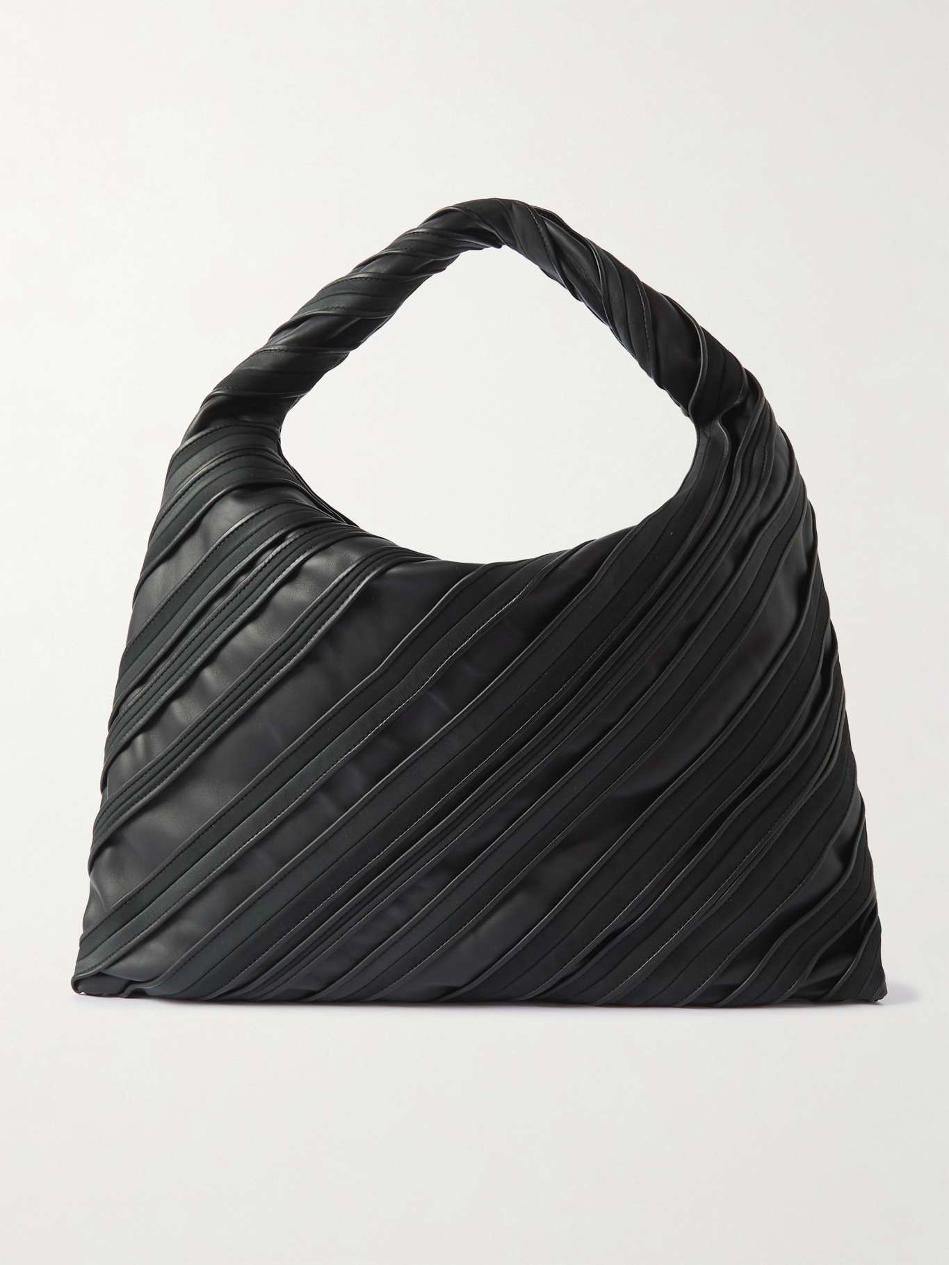 Bottega Veneta Hop large paneled striped suede and leather