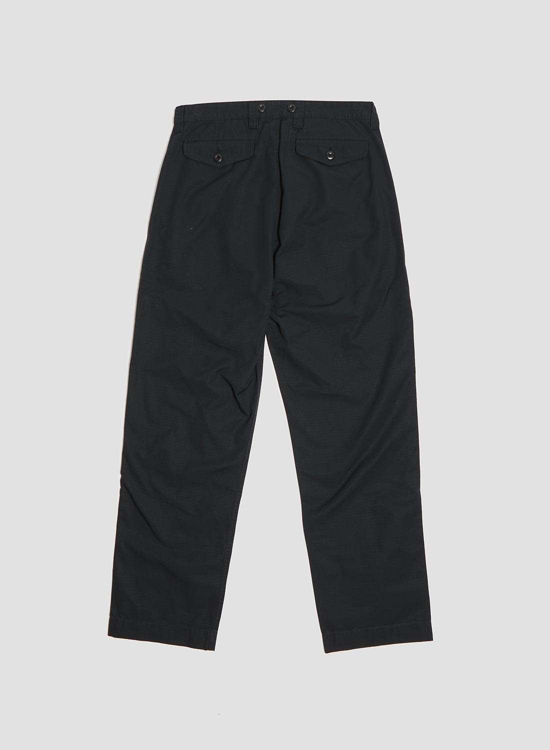 Pleated Chino Ripstop in Black - 5