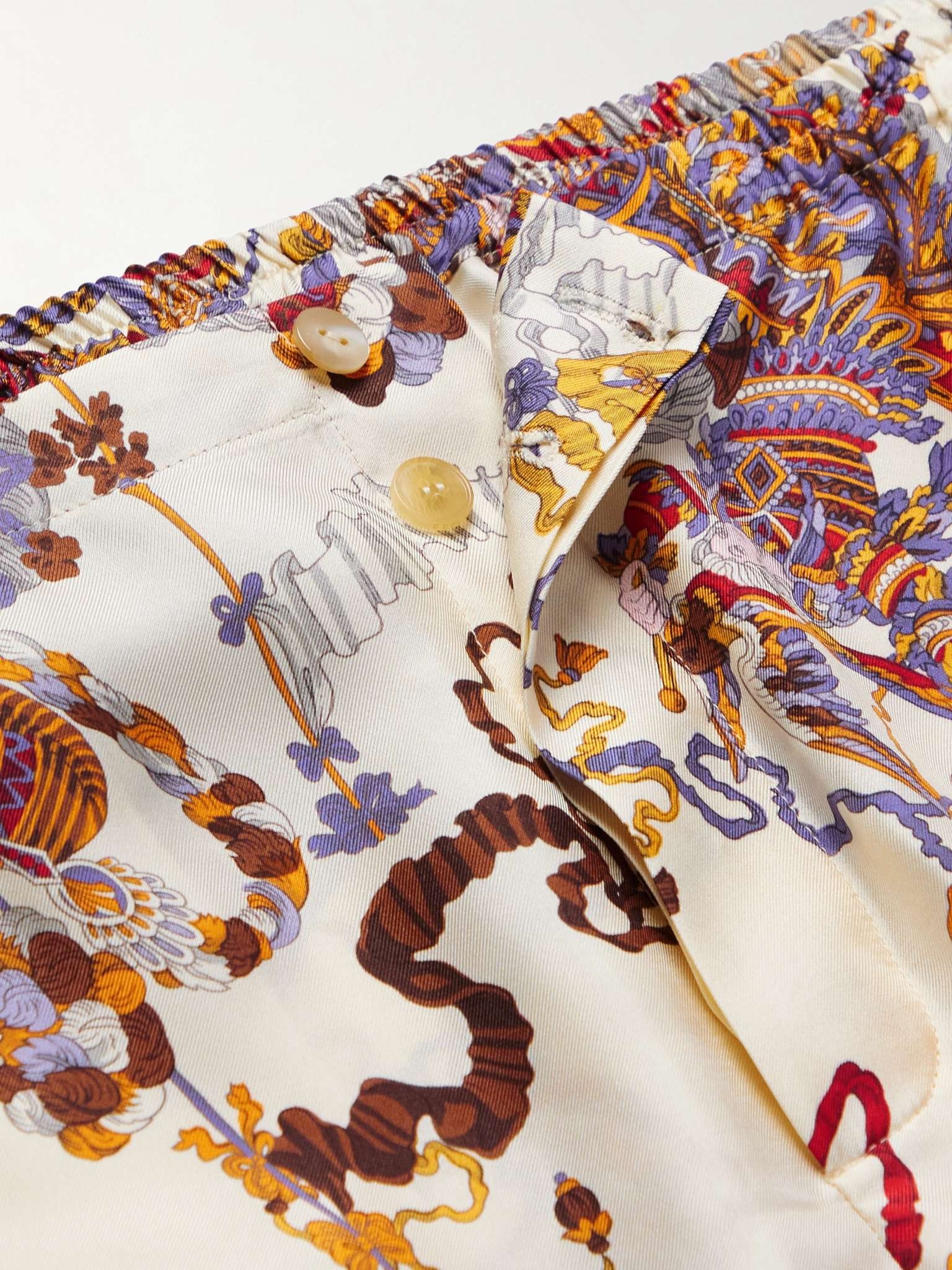 Straight-Leg Printed Silk-Twill Shorts - 3