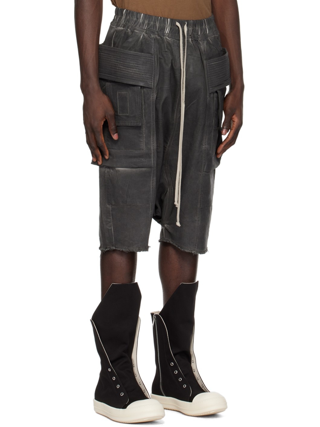 Gray Creatch Denim Shorts - 2