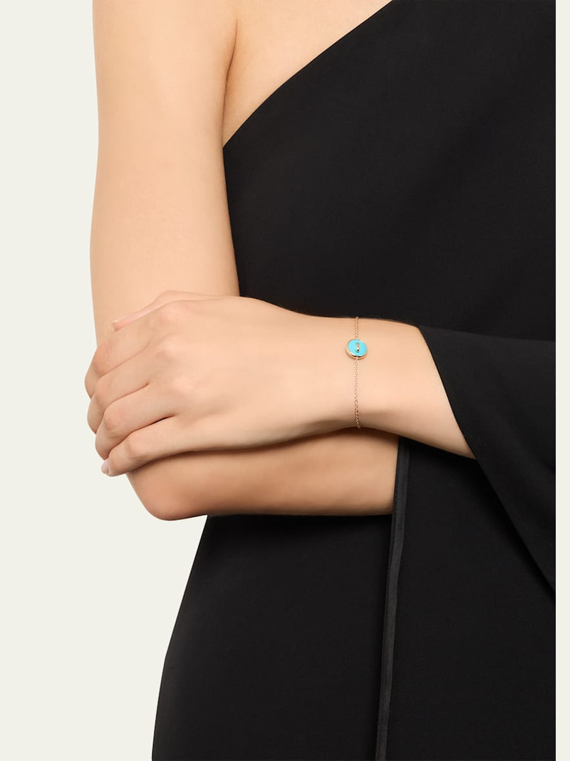 Pomellato Pom Pom Dot 18K Rose Gold Diamond and Turquoise Chain Bracelet outlook