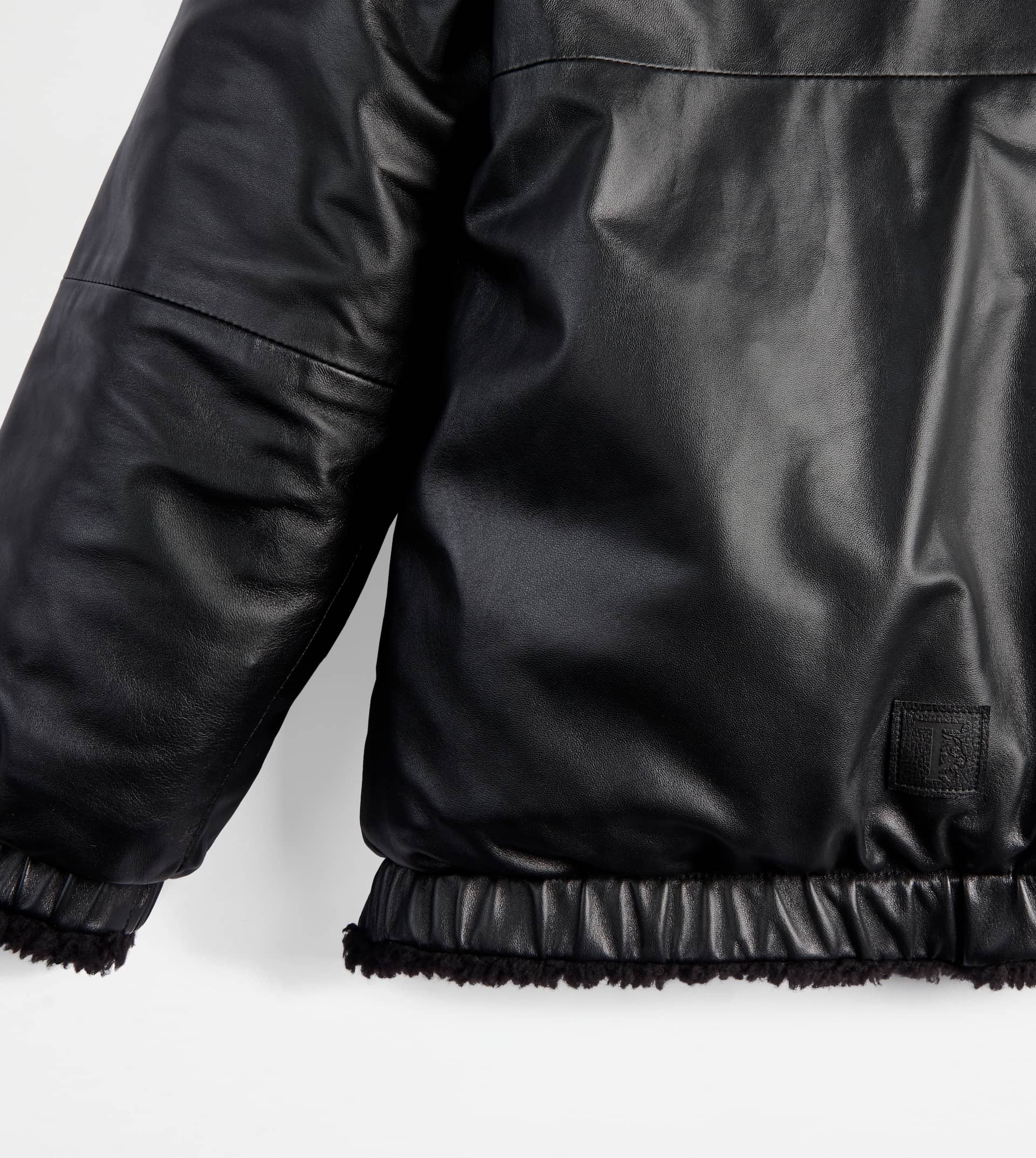 TOD'S BOMBER JACKET IN LEATHER - BLACK - 6