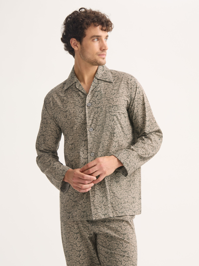Ledbury Cotton Batiste Pajamas Camo Green Camo Rose 4