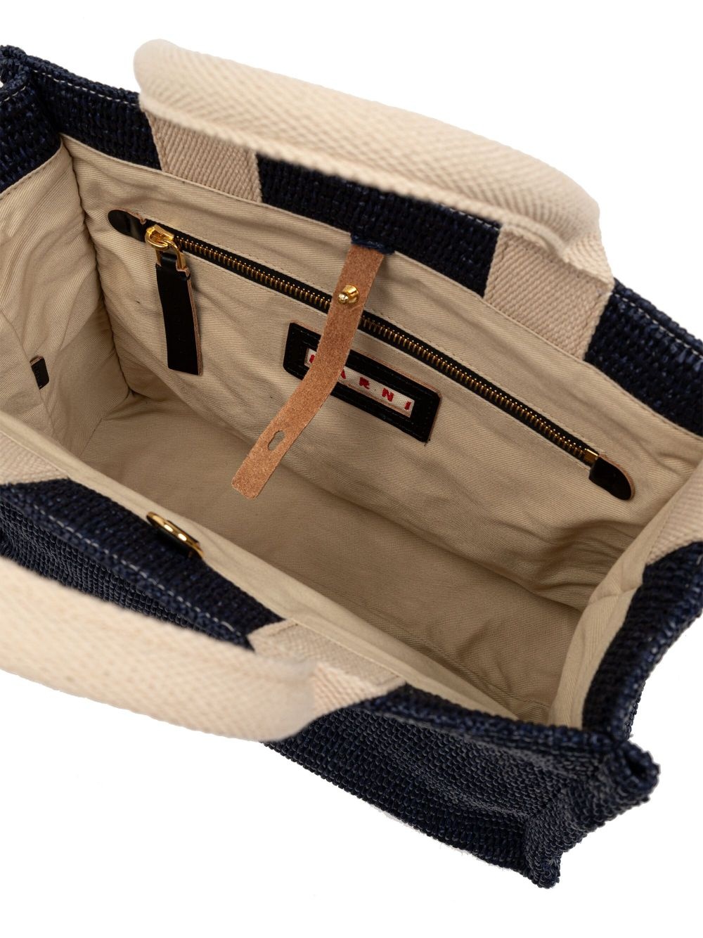 logo-embroidered raffia tote bag - 5