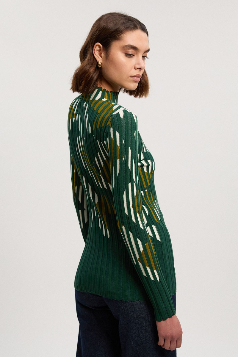 Geo Jacquard Knit Long Sleeve Top 3
