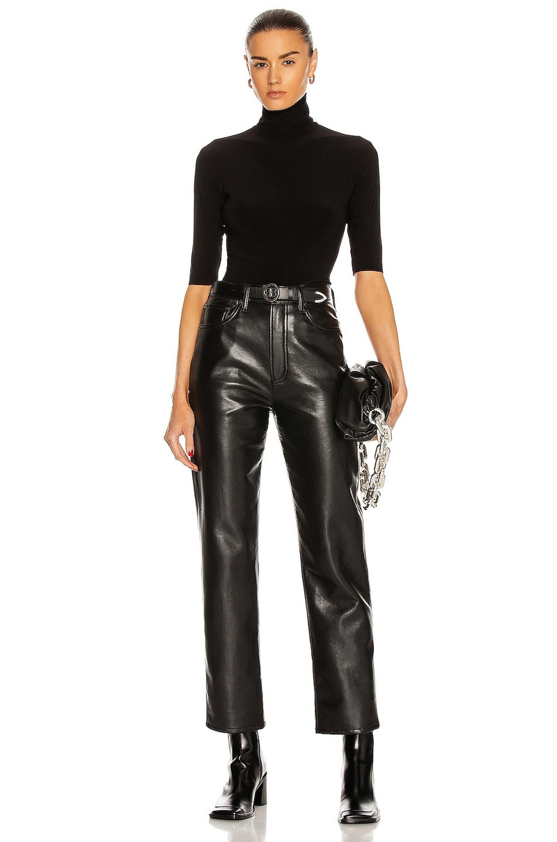 NORMA KAMALI Slim Fit Short Sleeve Turtleneck Top outlook