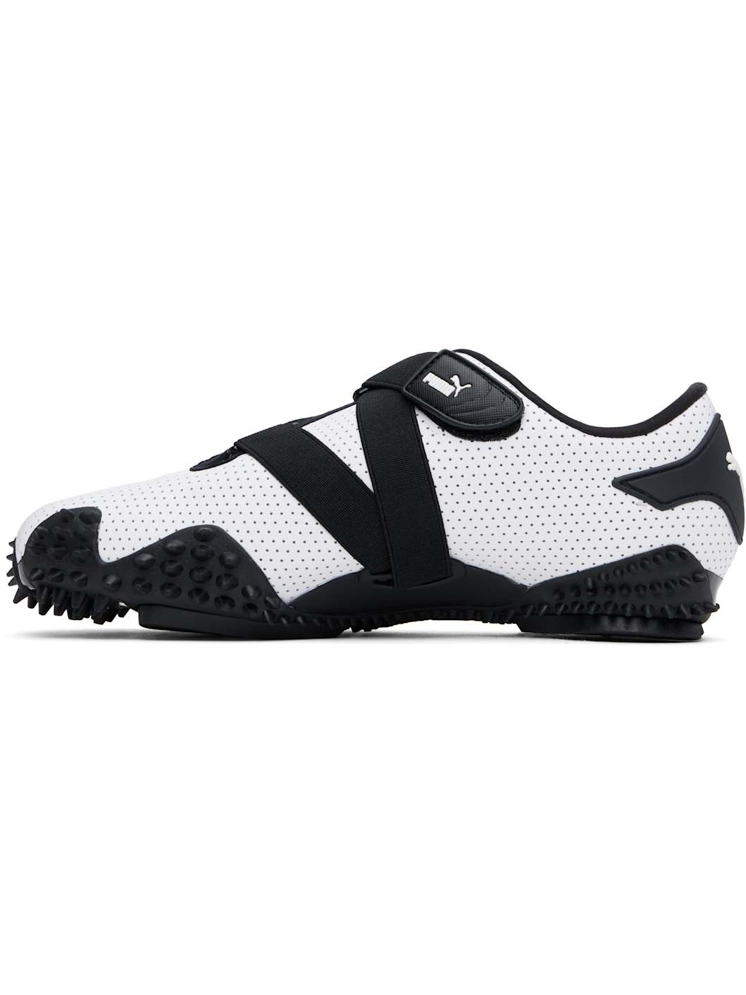 White & Black Mostro Perforated Sneakers - 3