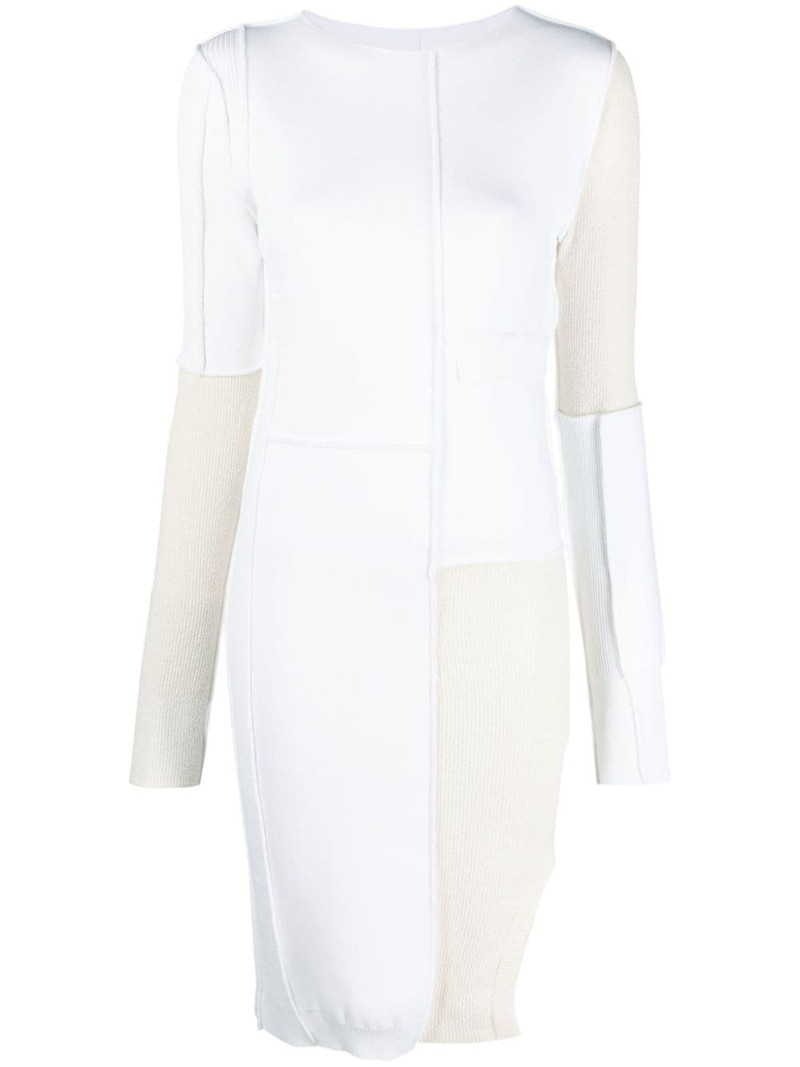 colour-block exposed-seam midi dress 1