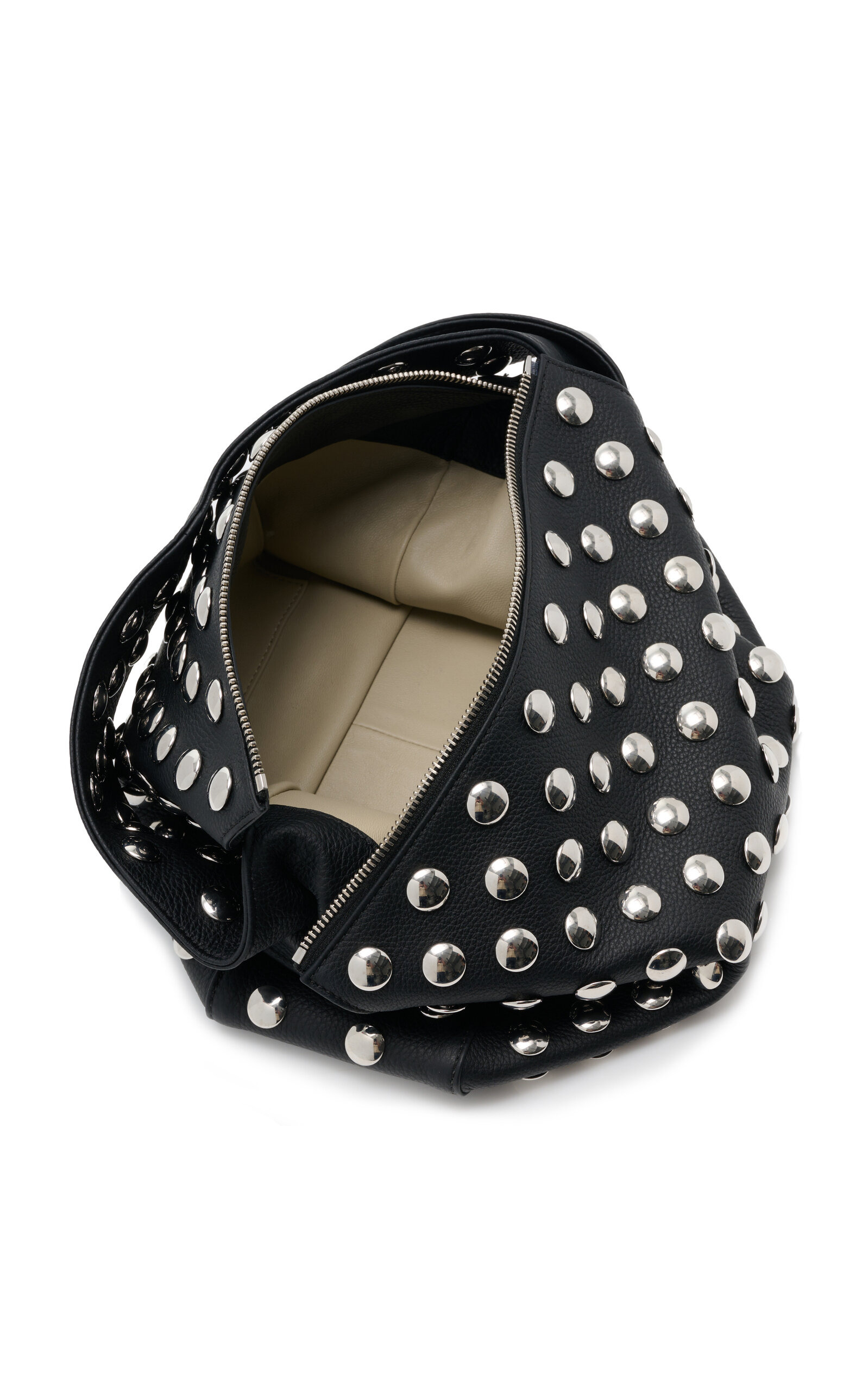 Elena Leather Studded Shoulder Bag black - 5