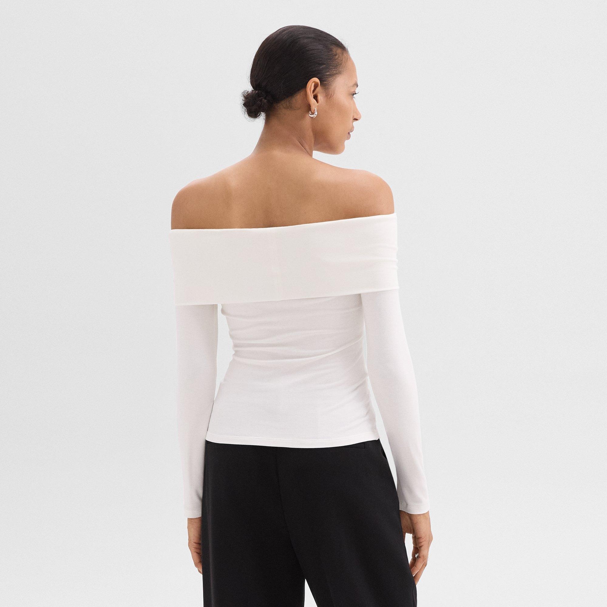 Off-the-Shoulder Top in Ribbed Viscose - 4