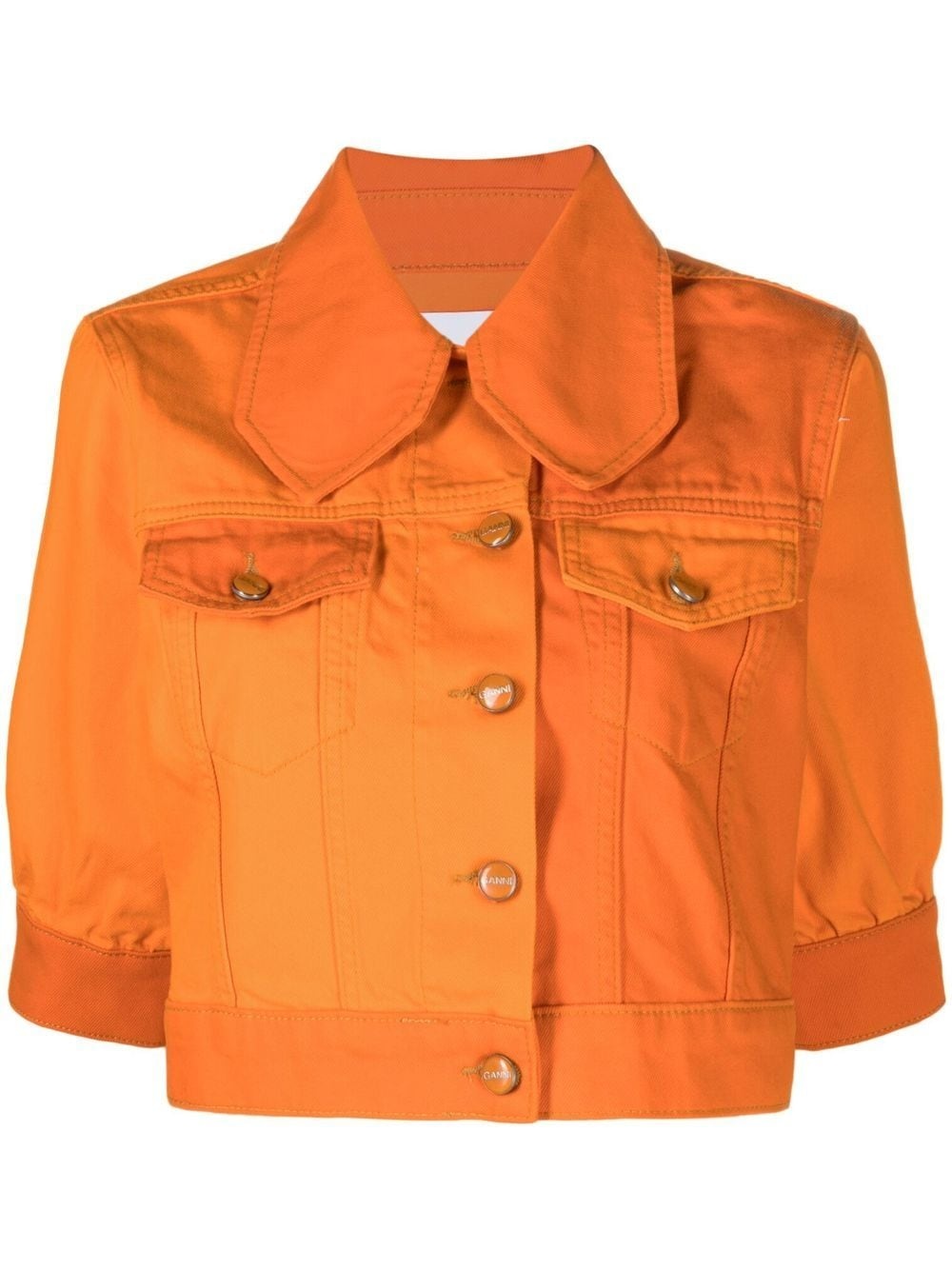 cropped short-sleeve jacket - 1