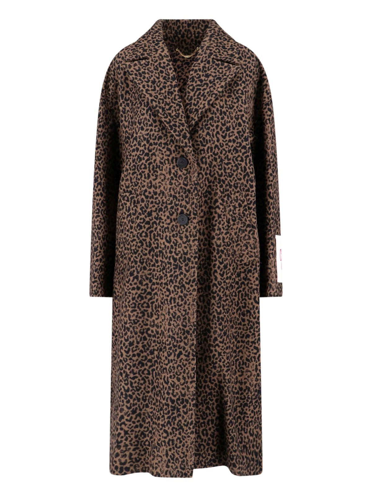 ANIMALIER PRINT SINGLE-BREASTED COAT - 1