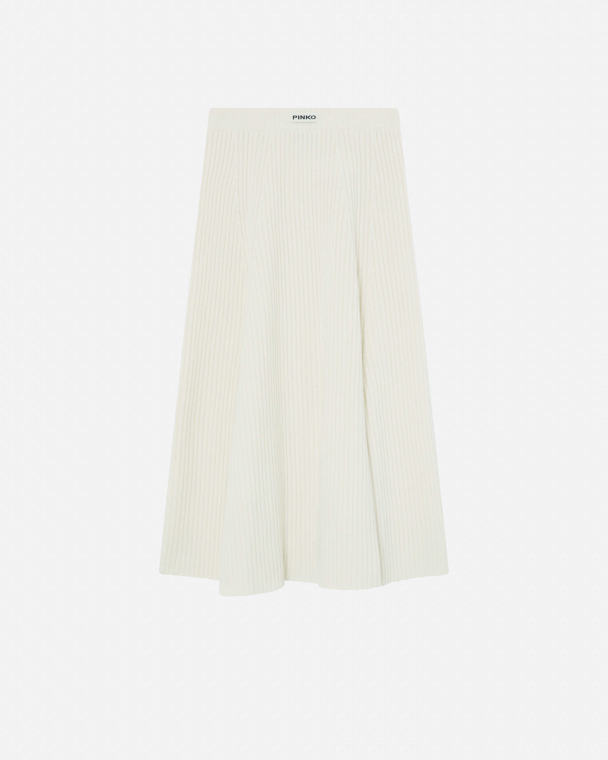 FLARED CASHMERE-BLEND RIBBED KNIT SKIRT - 6