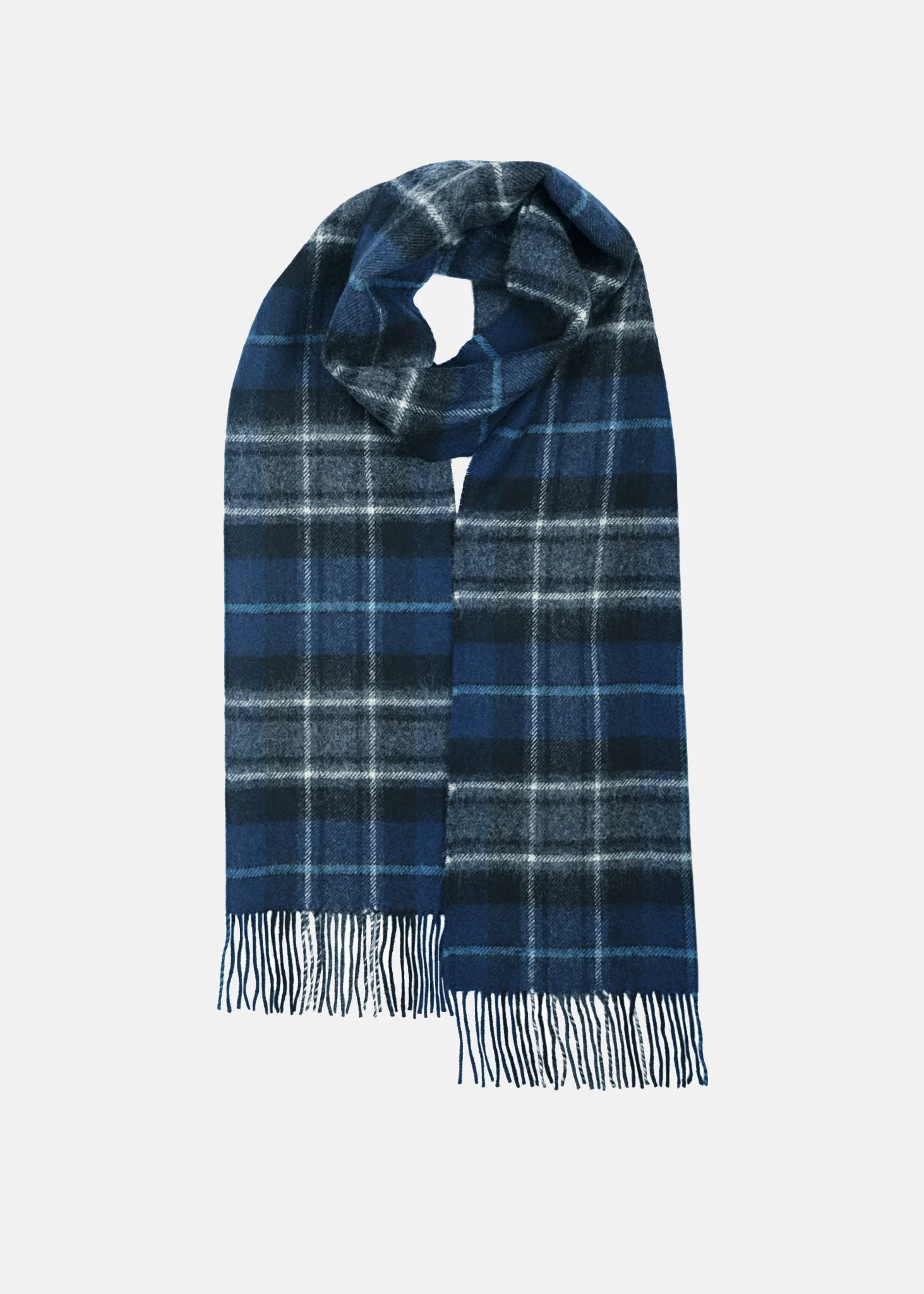 Unisex Oversized Lambswool Scarf MaCrae Hunting Blue - 1