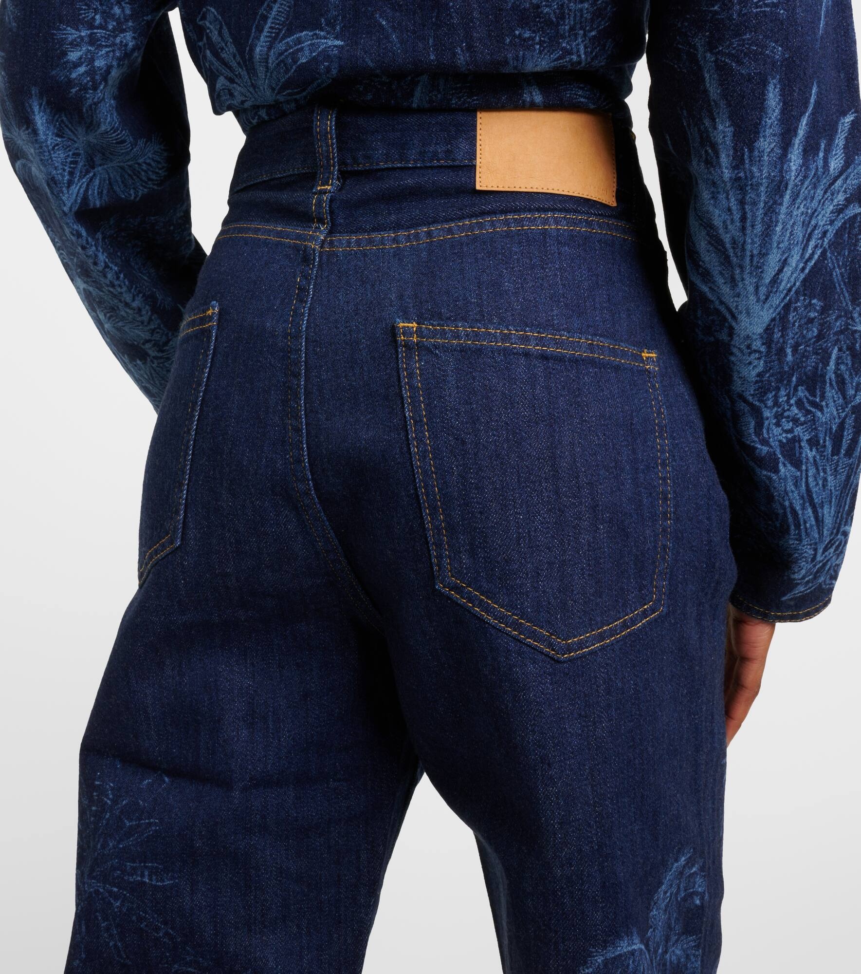 Jungle printed high-rise jeans - 6