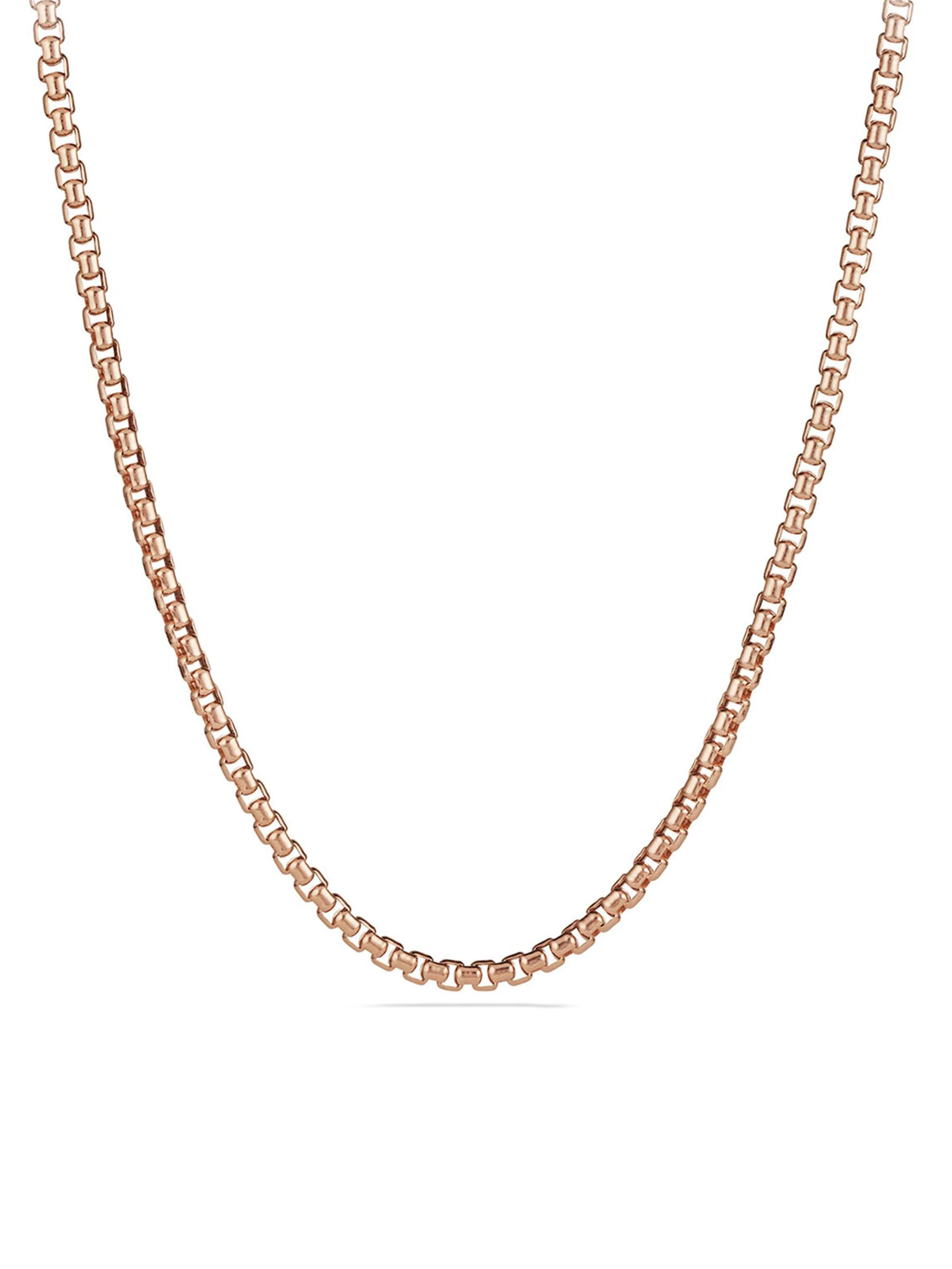 Men's Medium Box Chain Necklace in 18K Rose Gold - Gold - 1