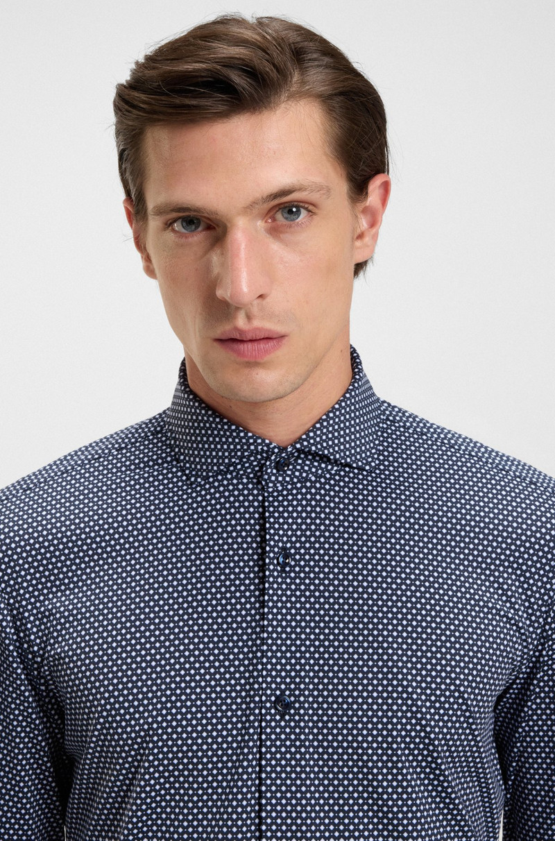 PRINTED SLIM-FIT SHIRT IN ITALIAN-MADE PERFORMANCE-STRETCH JERSEY 3