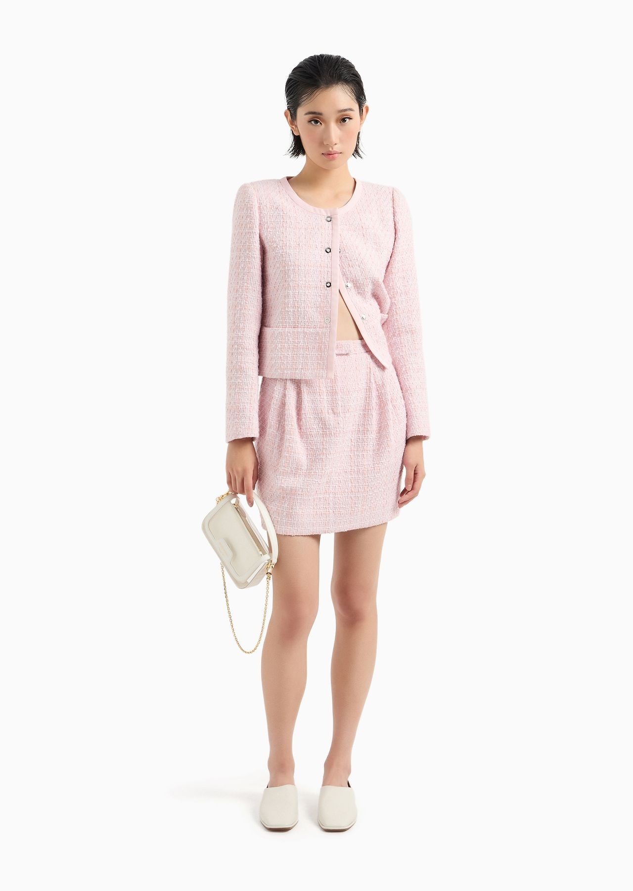 Lurex tweed single-breasted jacket - 4