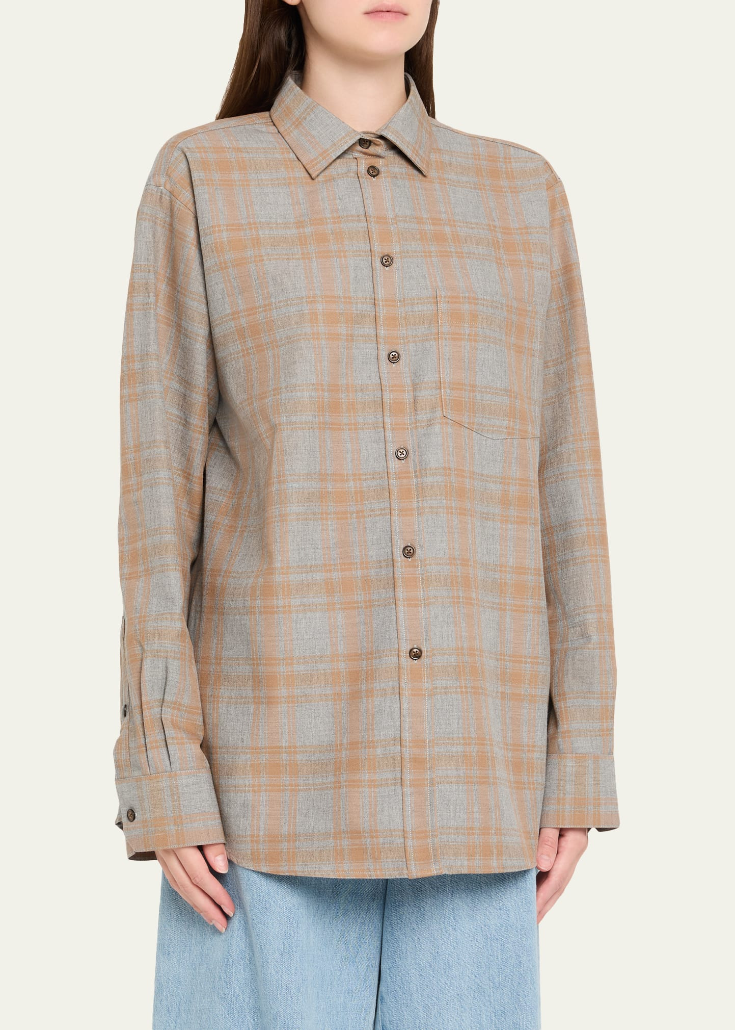 Button-Front Check Shirt - 4