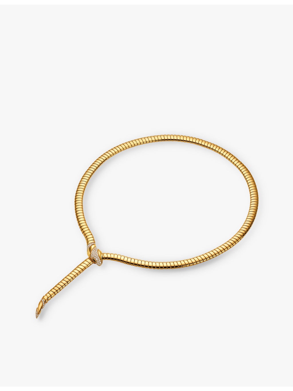 Serpenti Tubogas 18ct yellow-gold, 0.46ct brilliant-cut diamond and onyx necklace - 5
