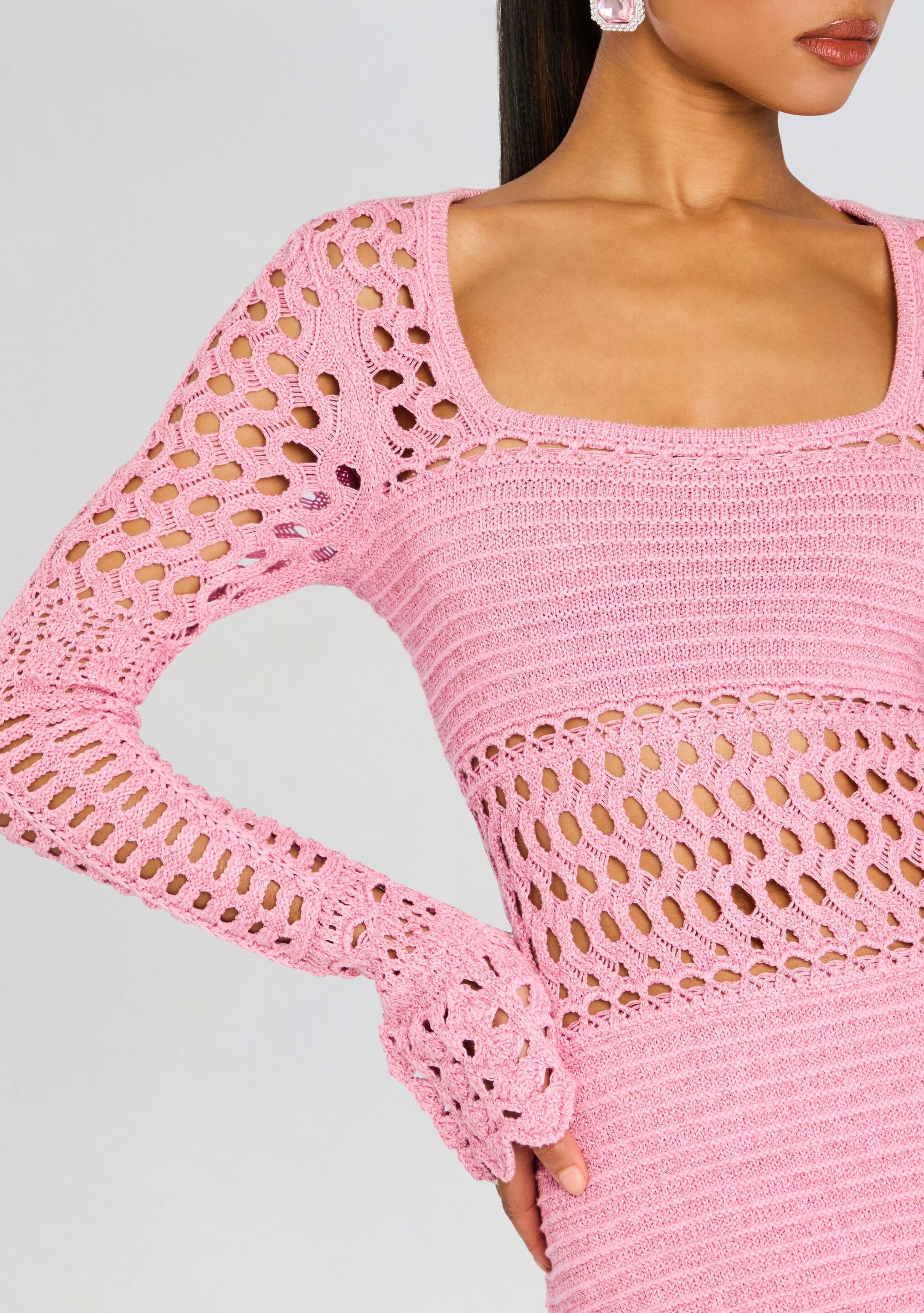 AIRIE KNIT CROCHET DRESS - 2