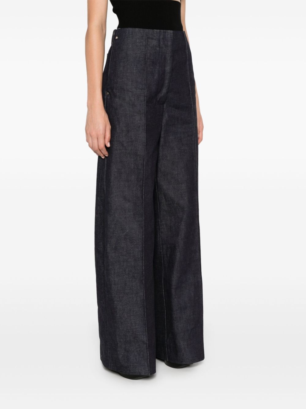 raised-seam wide jeans - 3