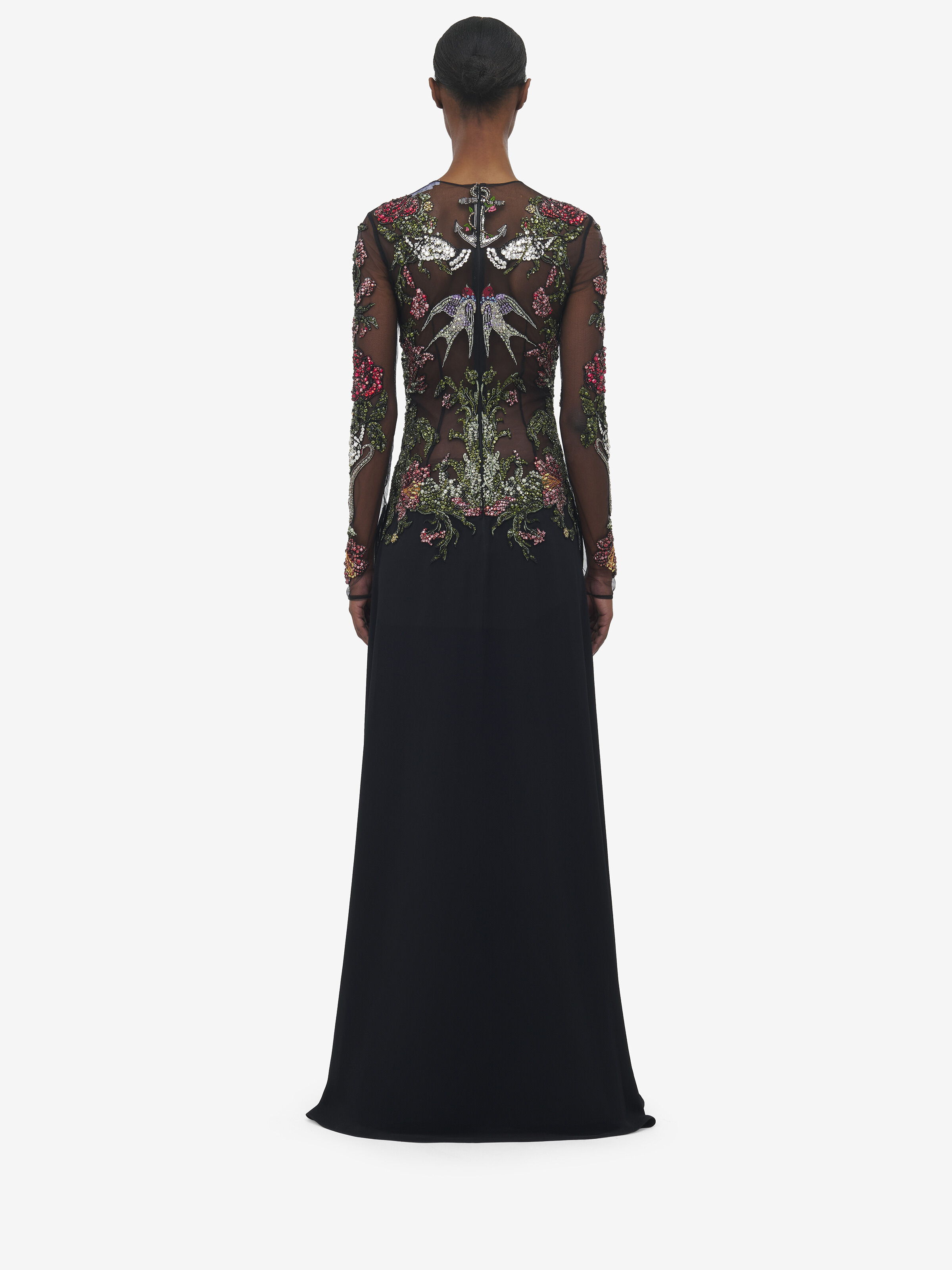 Tattoo Embroidery Evening Dress - 4