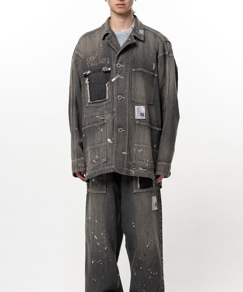 Maison MIHARAYASUHIRO Stripe Denim Chore Jacket outlook