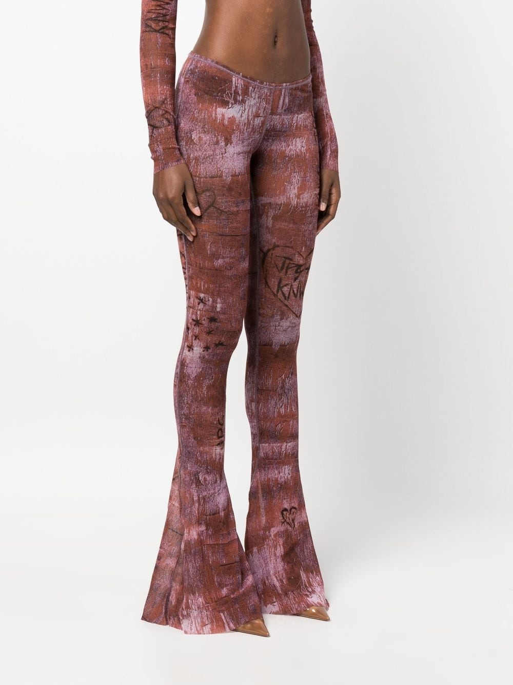 x KNWLS graphic-print flared trousers - 3