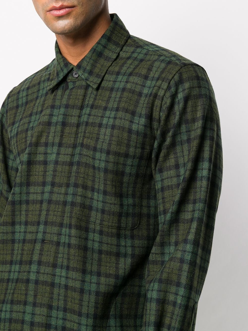 longline  check plaid overshirt - 5