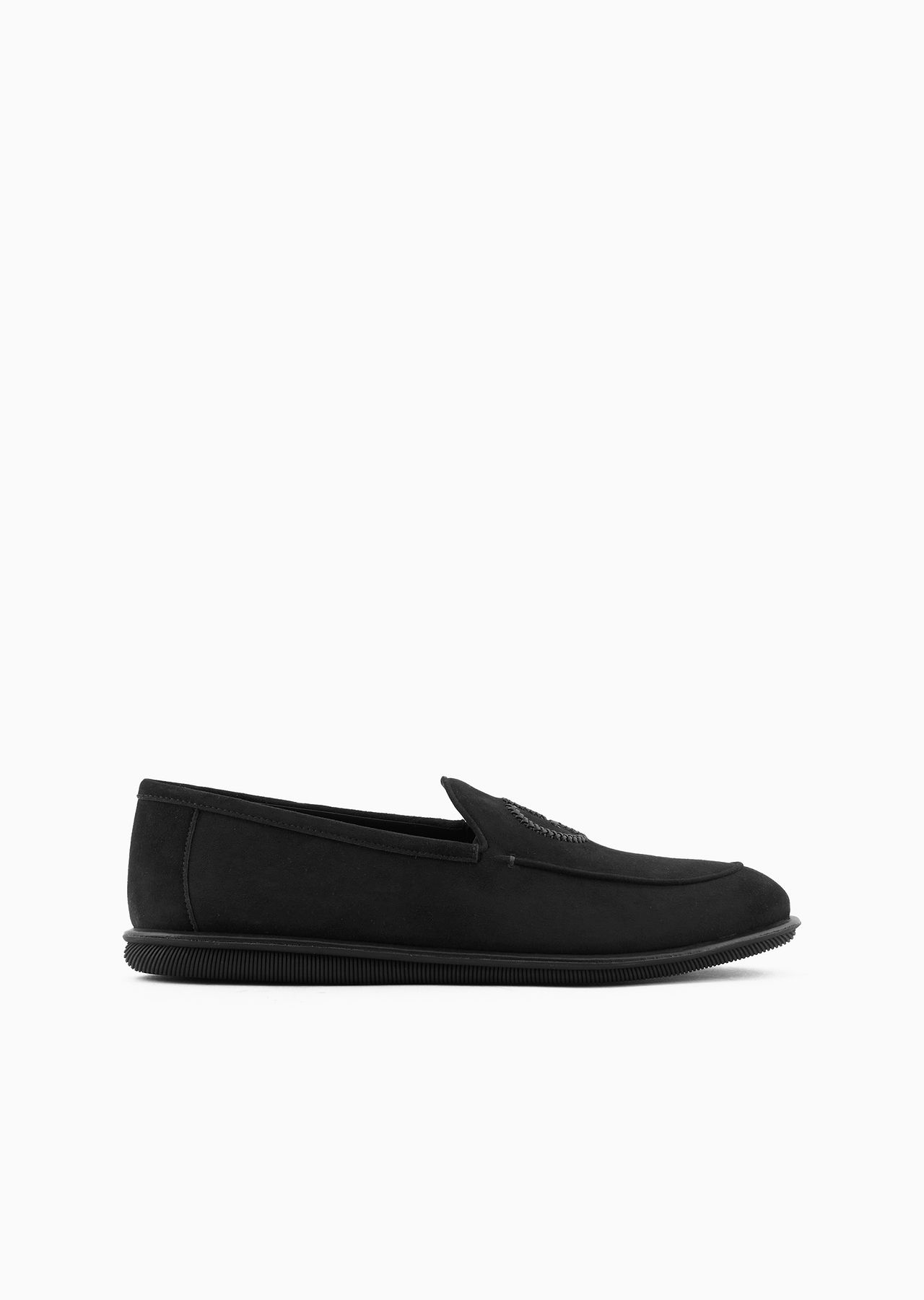 Suede loafers with embroidered logo - 1