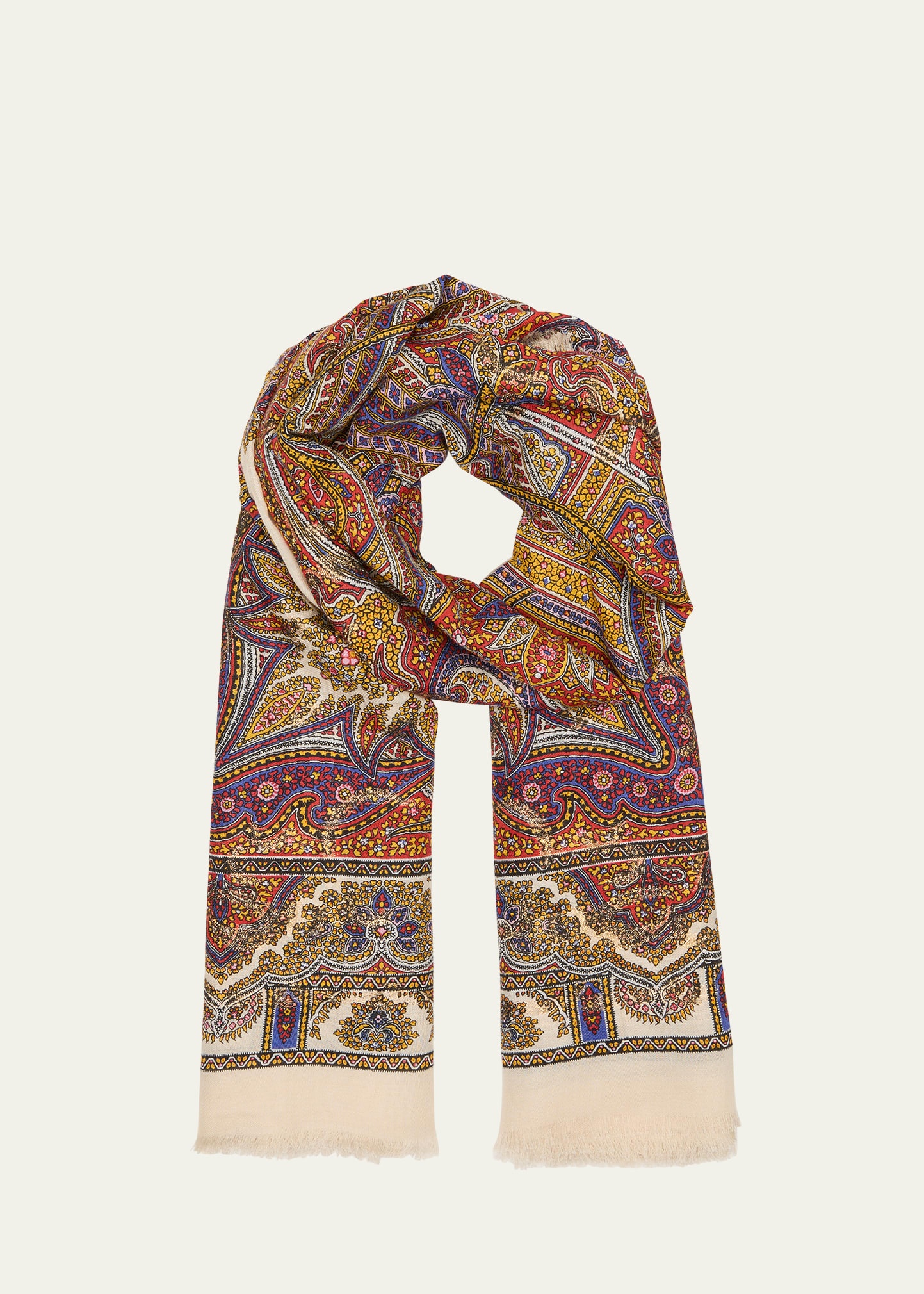Vintage Paisley Cashmere-Blend Scarf - 1