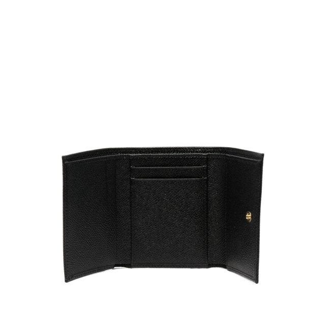 Tri-fold black wallet with logo plaque - 3
