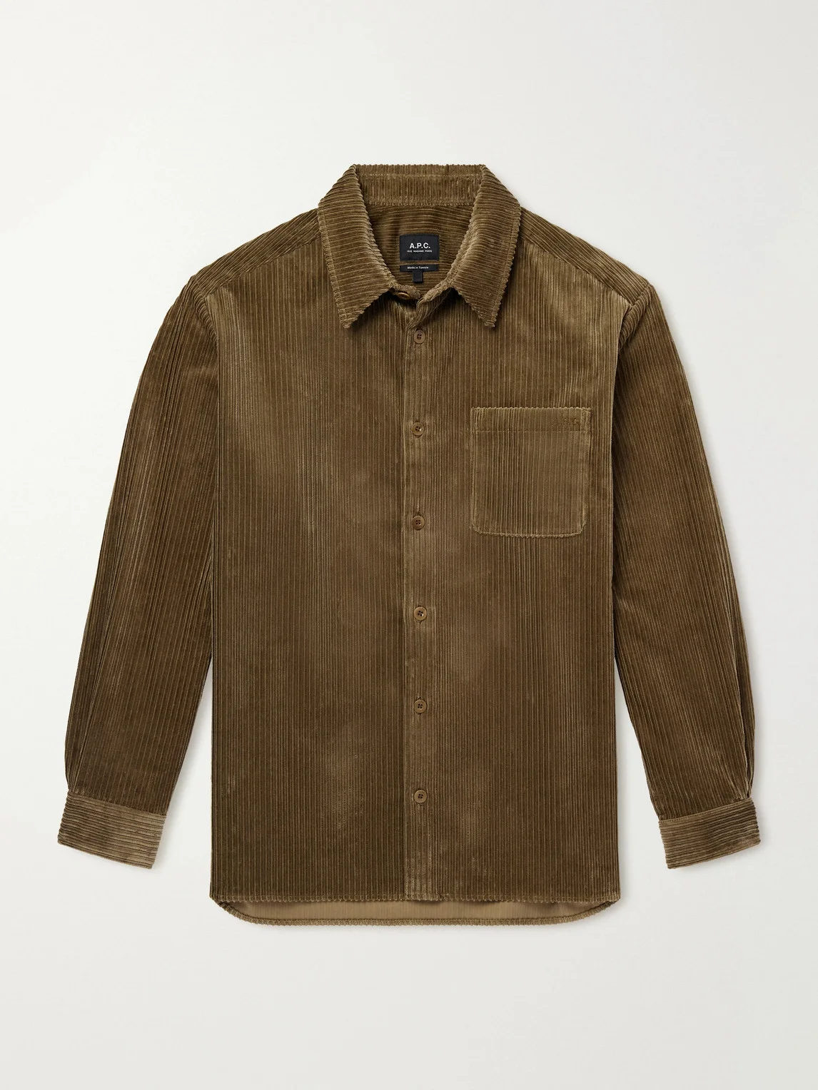 Mateo Logo-Embroidered Cotton-Corduroy Shirt - 1