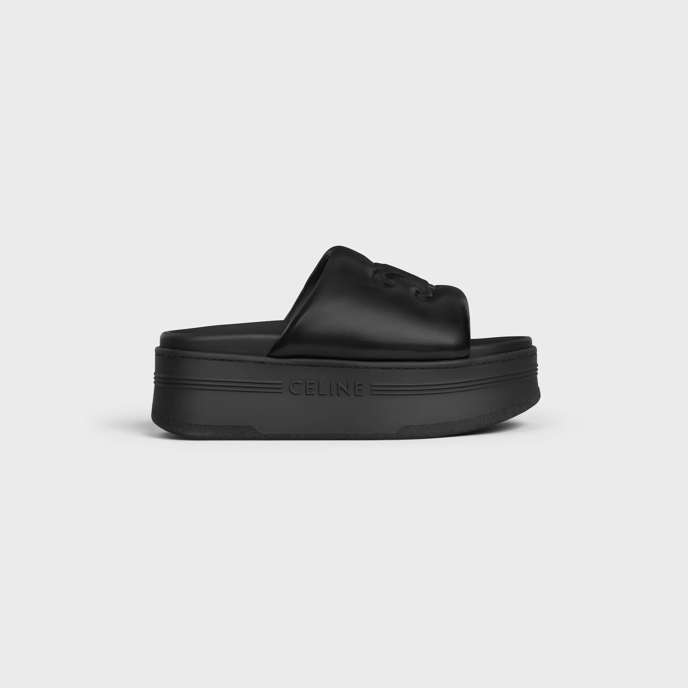 CELINE BLOCK SLIDE WITH TRIOMPHE IN LAMBSKIN - 1