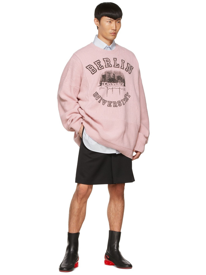 Raf Simons Pink Merino Wool Sweater outlook