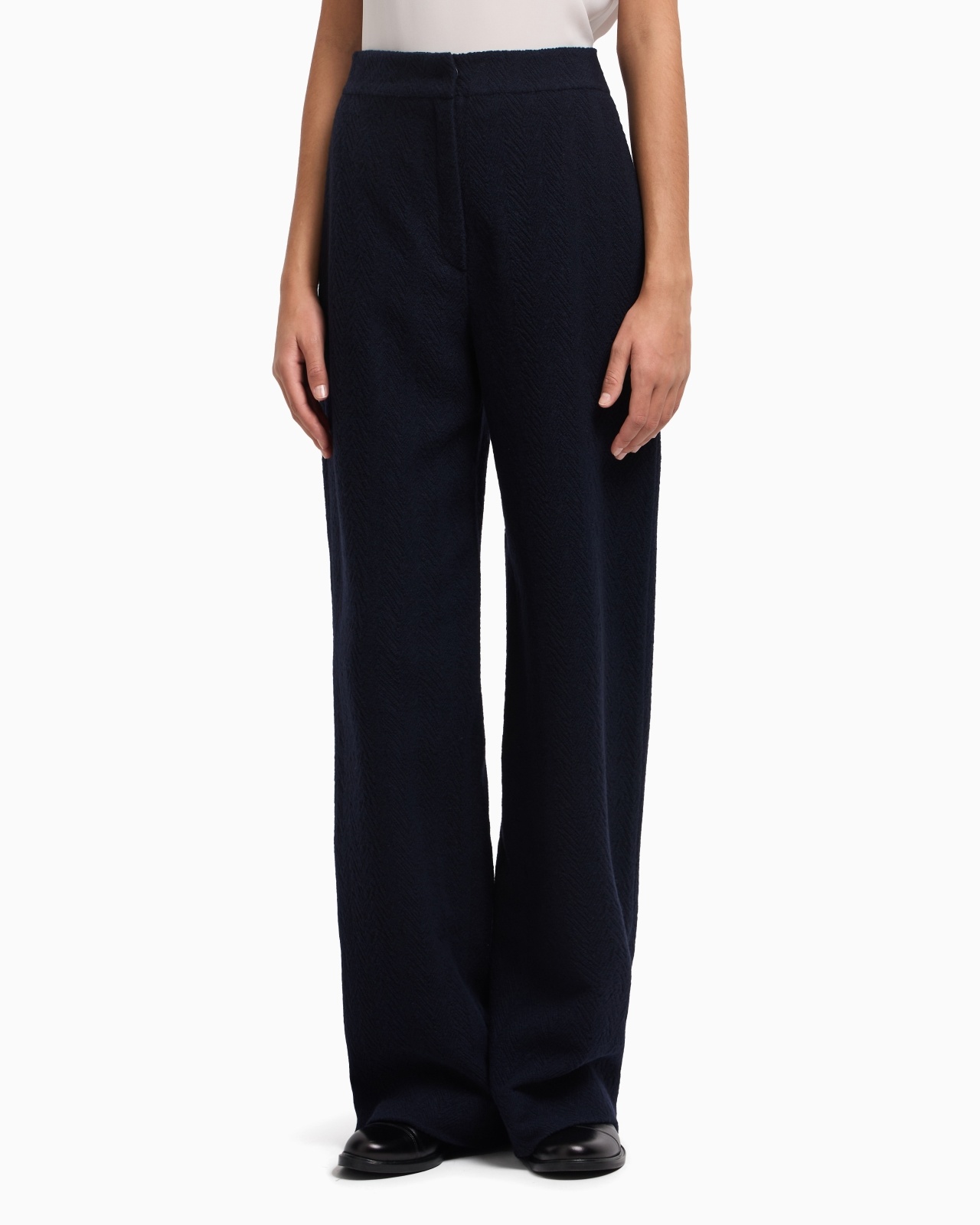ICON CHEVRON-MOTIF JACQUARD WIDE-LEG TROUSERS - 4