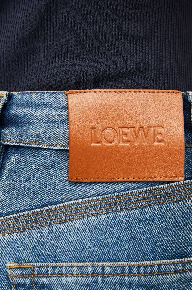 Anagram cropped jeans in denim 5